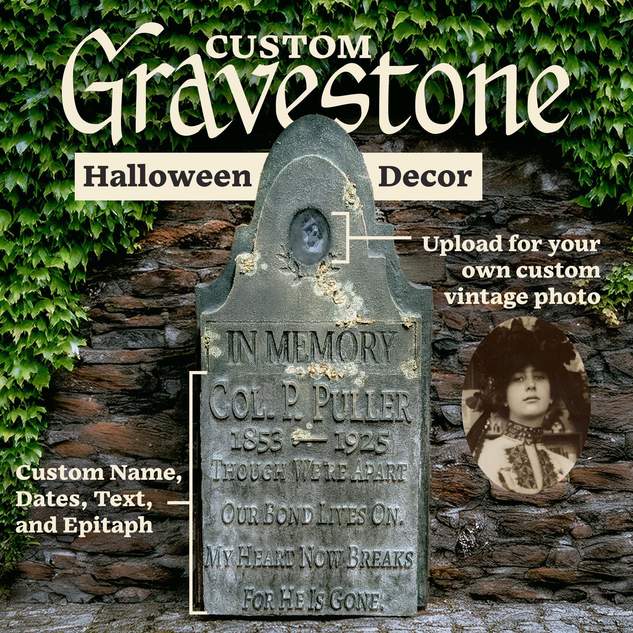 Made to Order Custom Portrait Gravestone Prop