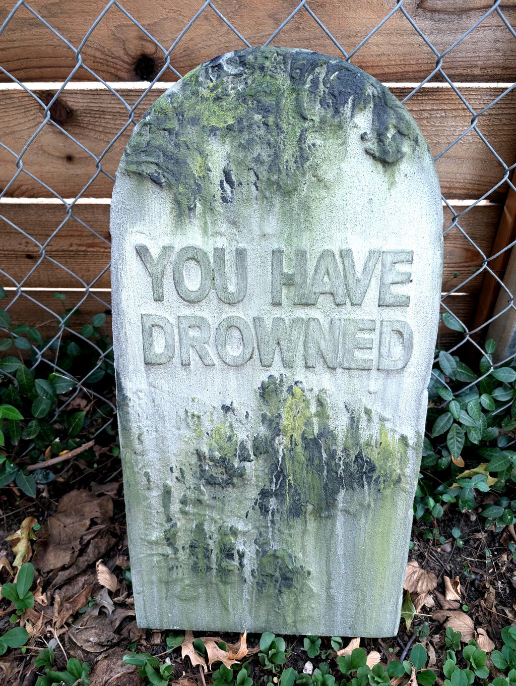 Made to Order Custom Name and Epitaph Gravestone with Moss Effect & Weathering - product photo 7