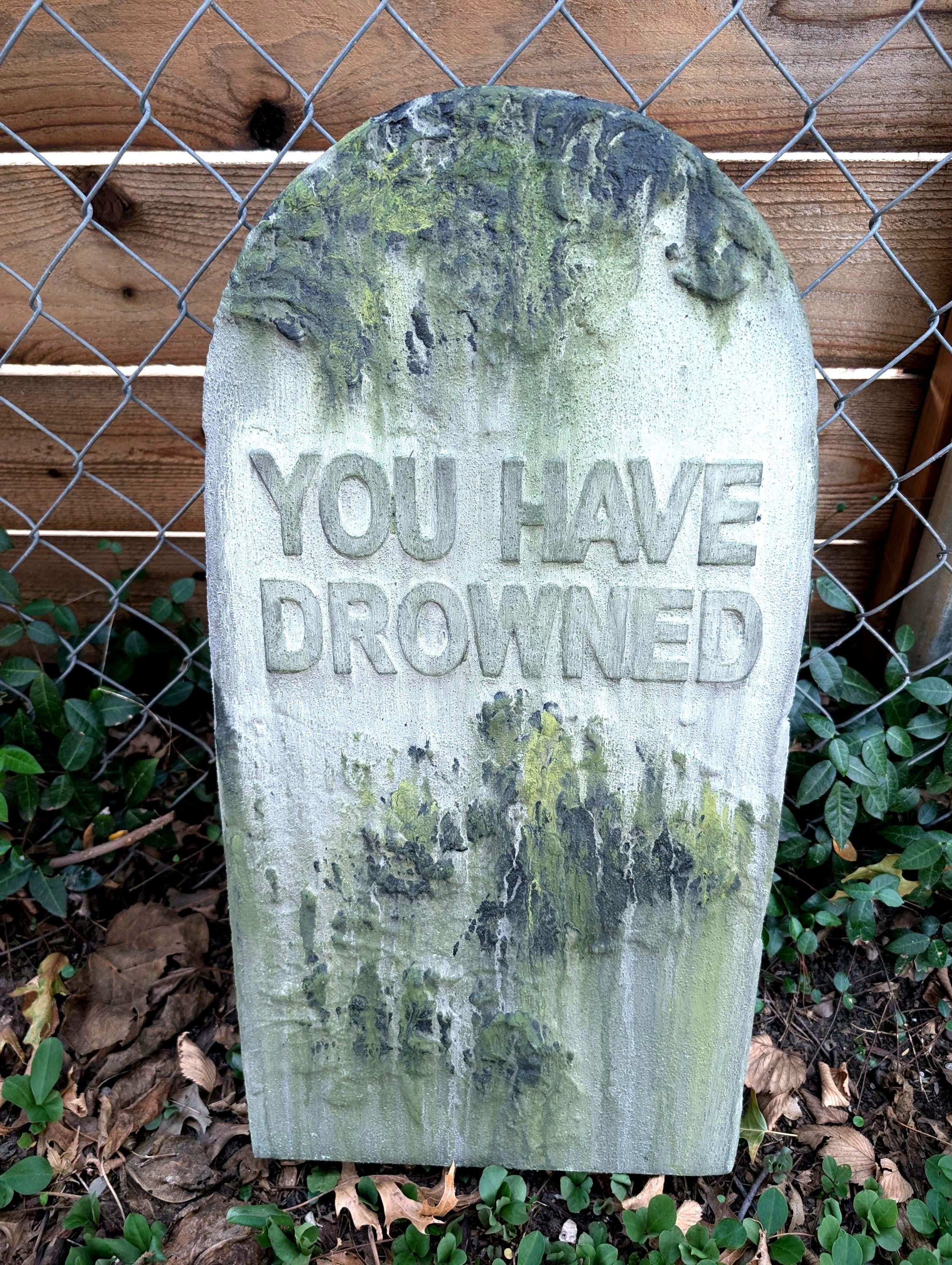 Made to Order Custom Name and Epitaph Gravestone with Moss Effect & Weathering - product photo 7
