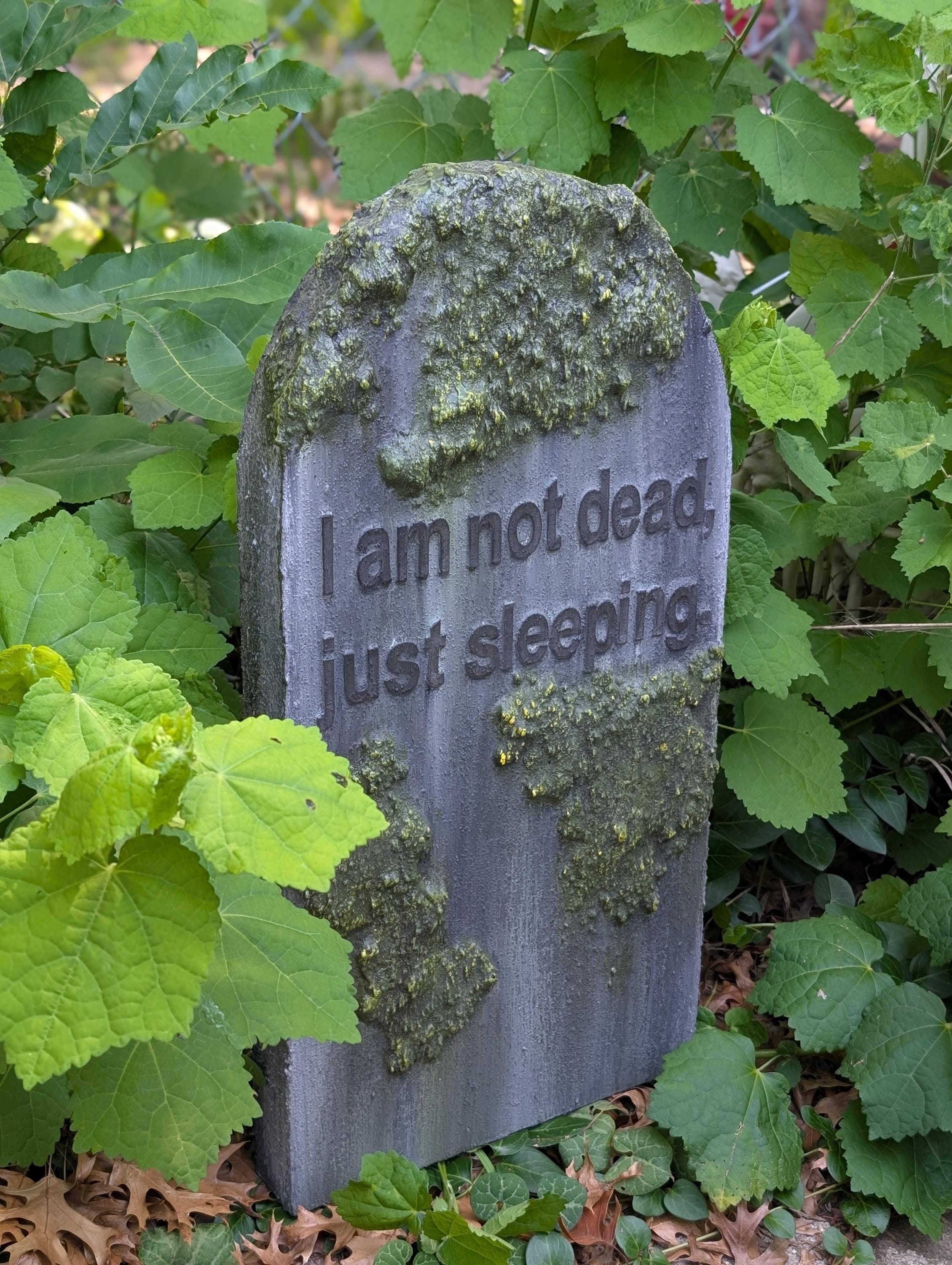 Made to Order Custom Name and Epitaph Gravestone with Moss Effect & Weathering - product photo 5