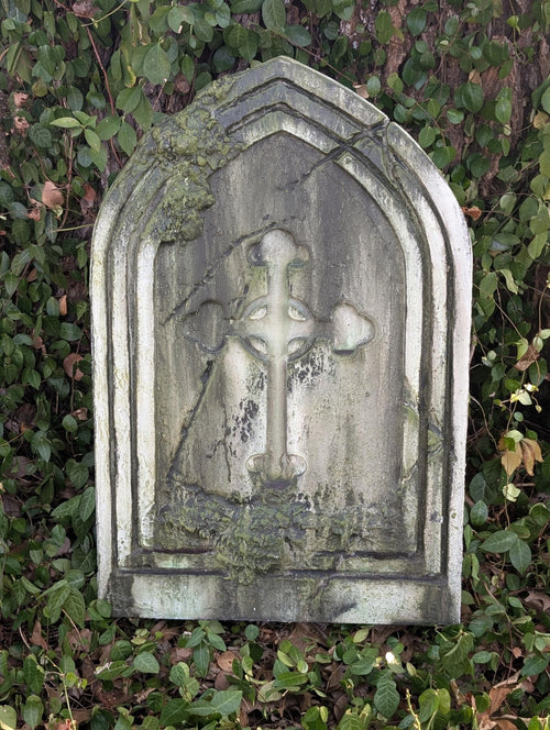 Premade Gothic Cross Gravestone Prop – White - product photo 1