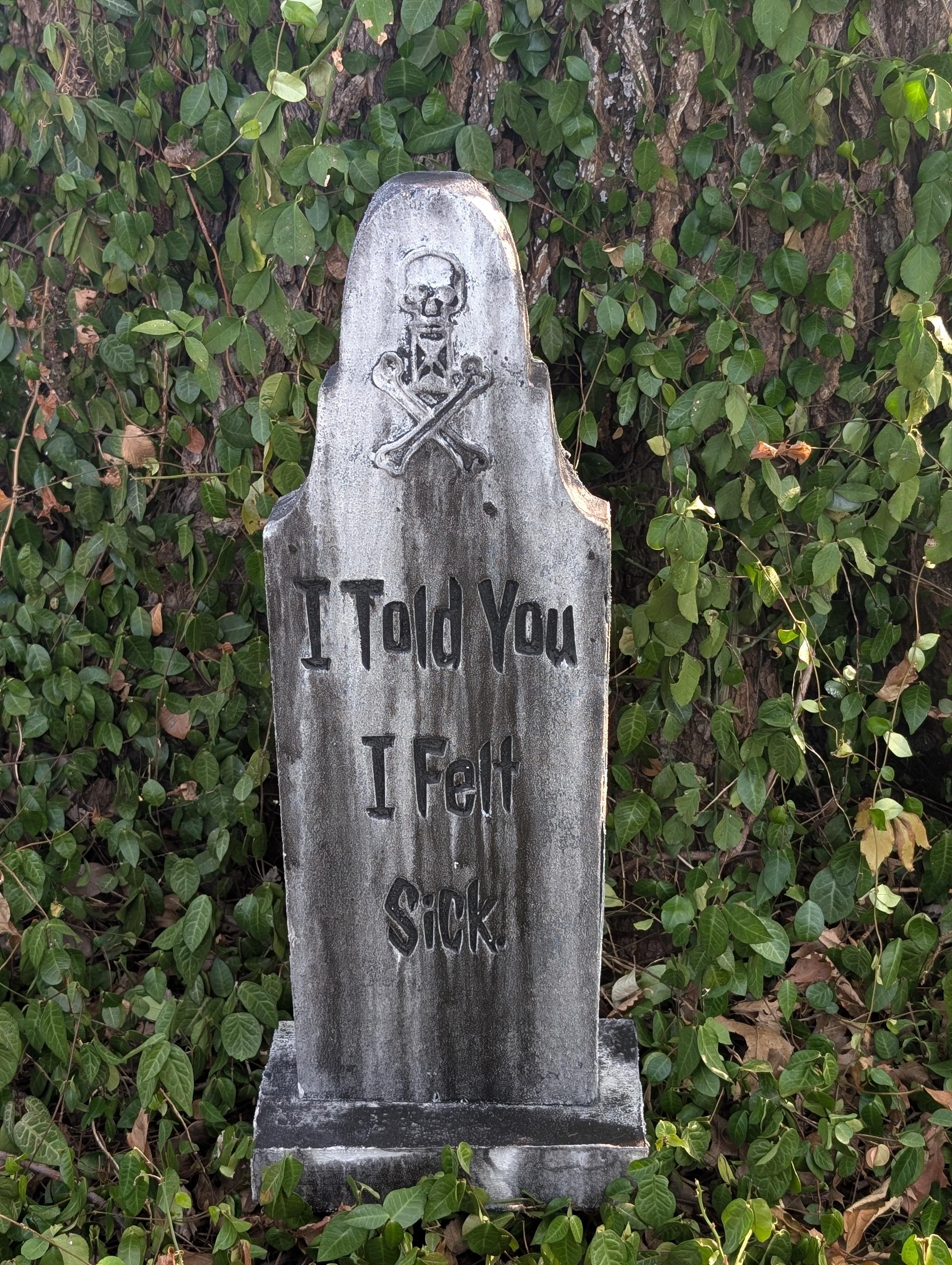 Slim Premade "I Told You I Felt Sick" Carved Gravestone - product photo 4