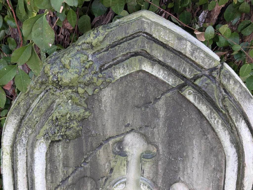 Premade Gothic Cross Gravestone Prop – White - product photo 4