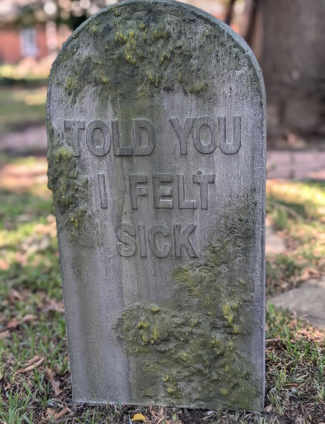 Made to Order Custom Name and Epitaph Gravestone with Moss Effect & Weathering