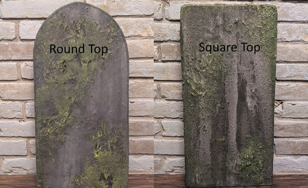 Made to Order Custom Name and Epitaph Gravestone with Moss Effect & Weathering