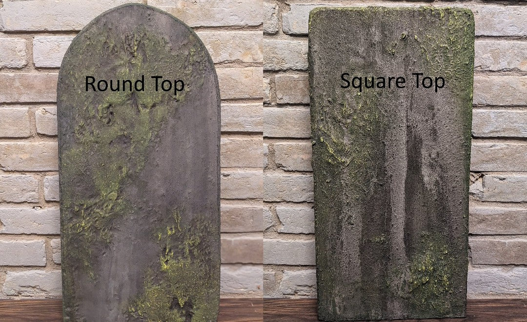 Made to Order Custom Name and Epitaph Gravestone with Moss Effect & Weathering