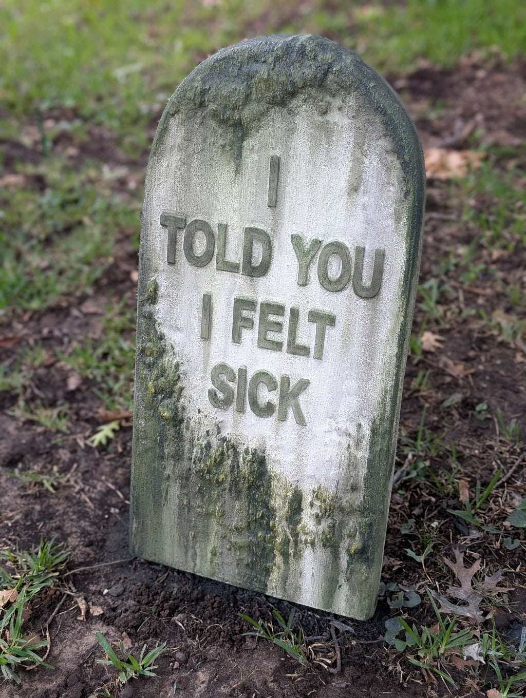 Made to Order Custom Name and Epitaph Gravestone with Moss Effect & Weathering